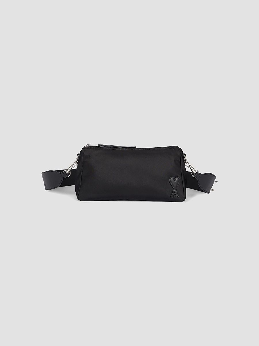 AMI Paris Men's Logo Crossbody Bag - Black