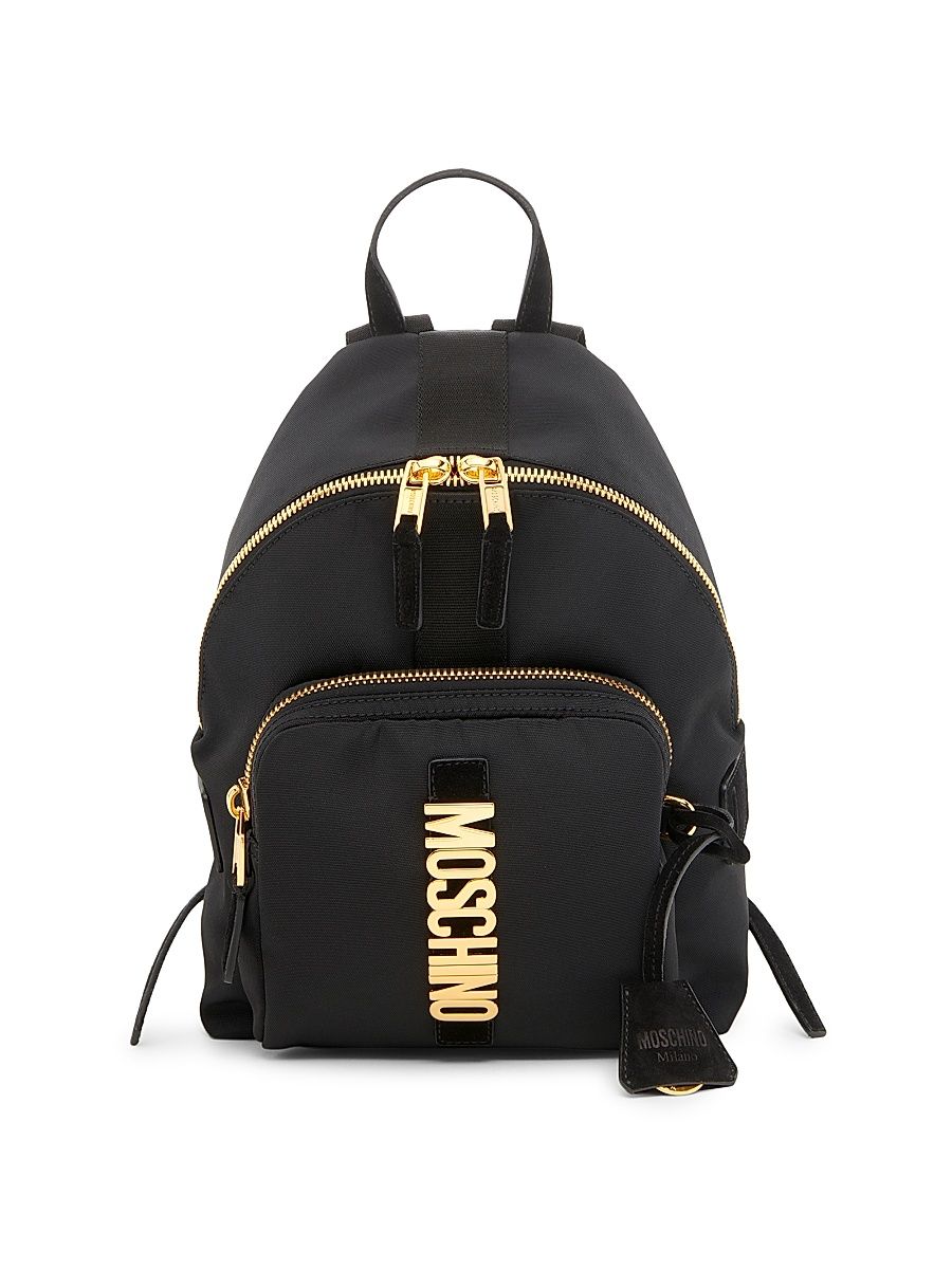 Men's Logo Hardware Backpack - Black