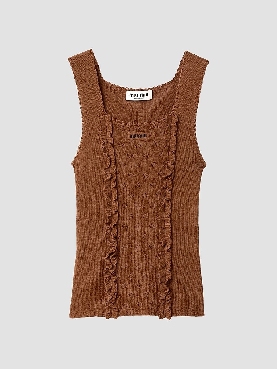 Women's Cashmere and Silk Top - Brown - Size 6