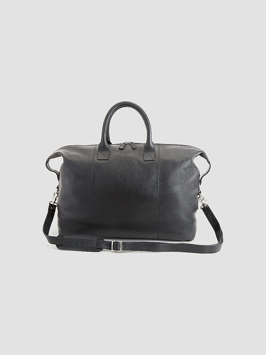 Royce New York Medium Leather Duffel Bag - Tan