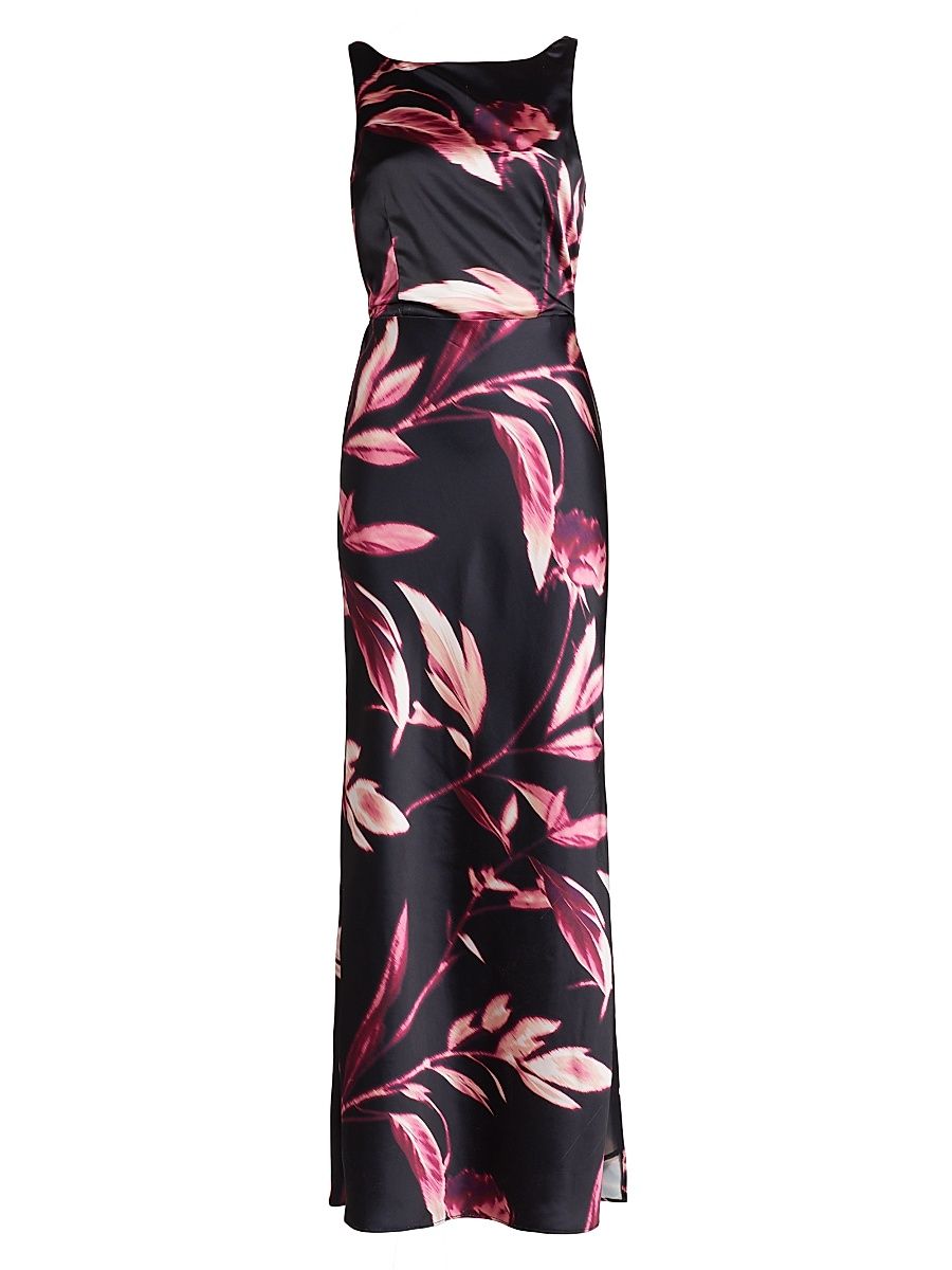 Women's Crescent Maxi Dress - Black Multi - Size 12