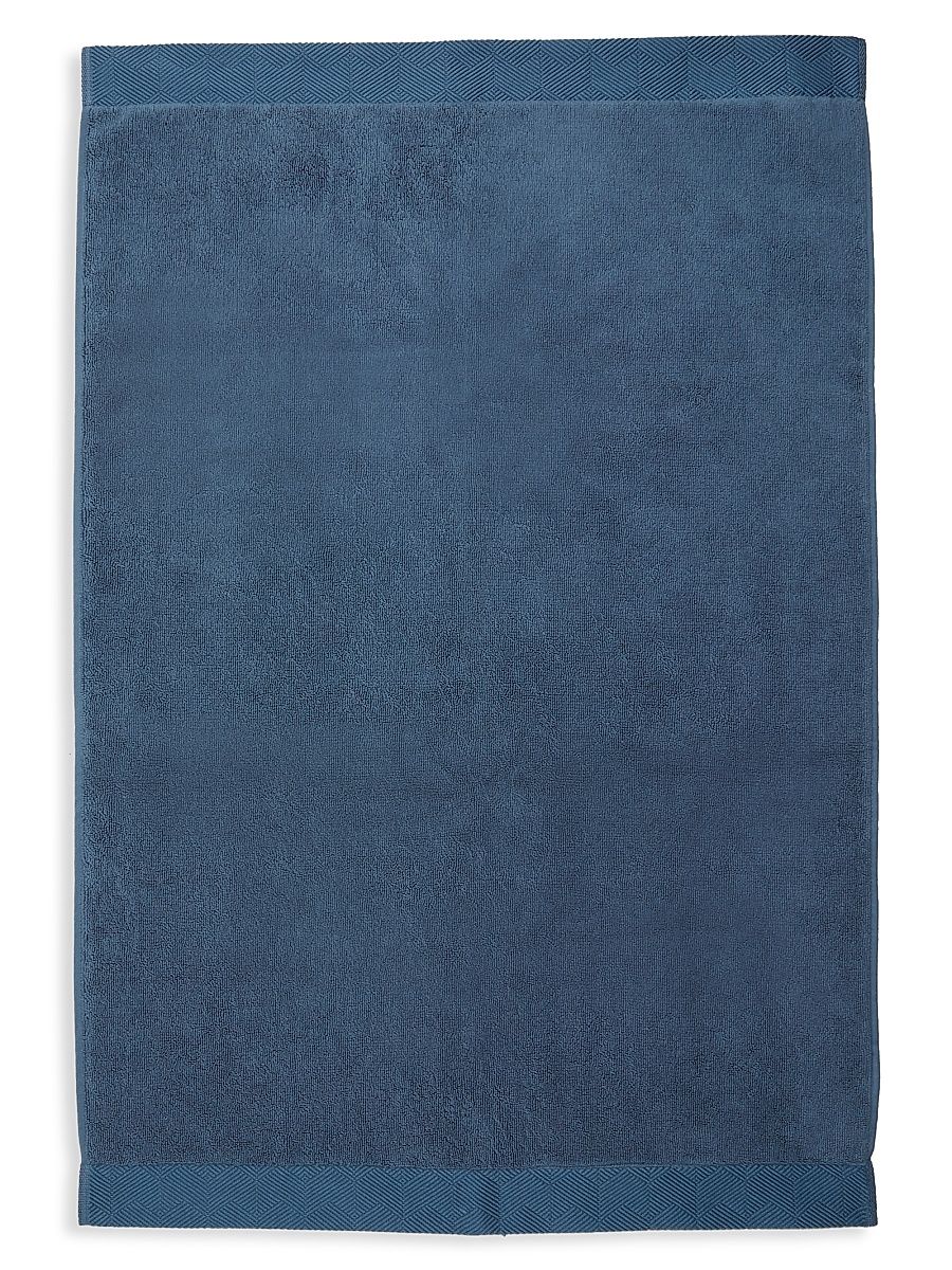 Diamond Border Egyptian Cotton Bathmat - Dark Blue