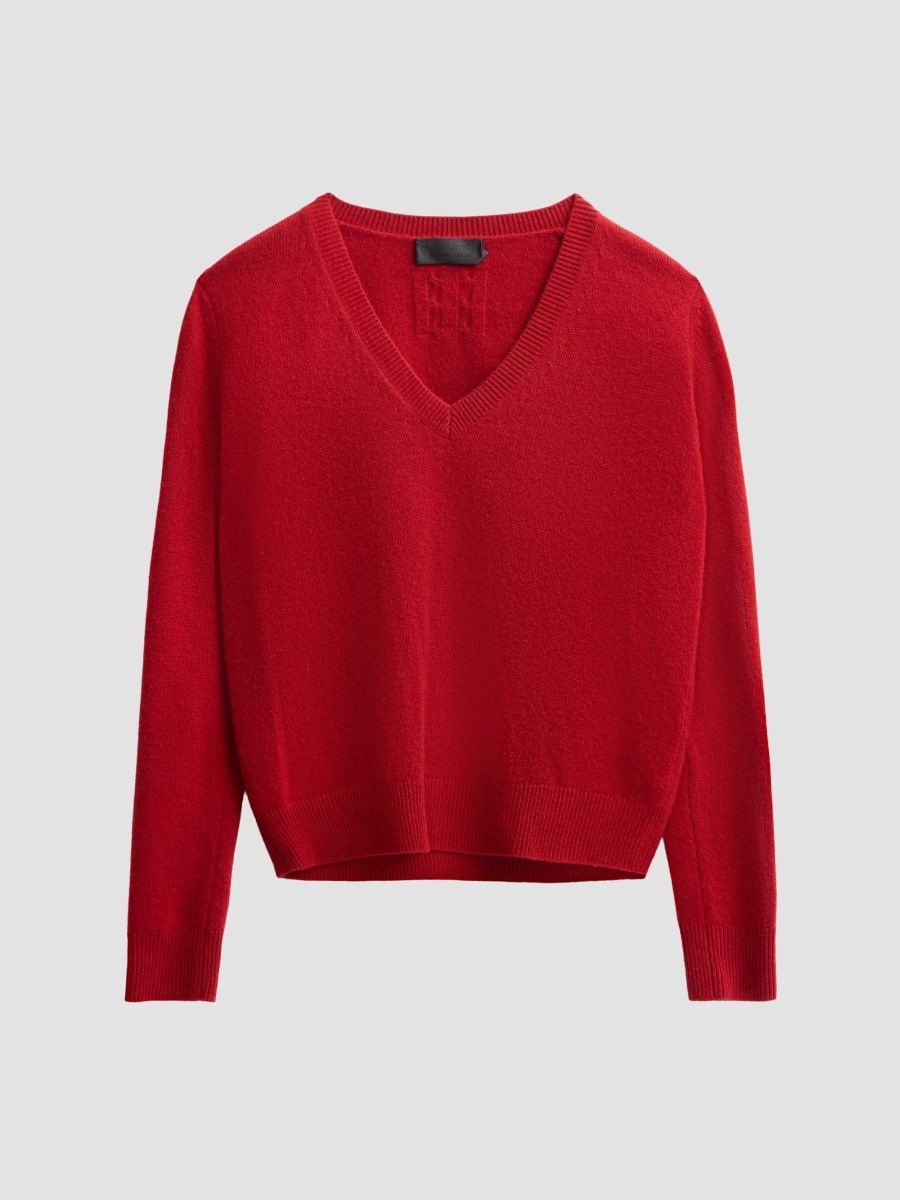 Nili Lotan Women's Emma Cashmere Sweater - Crimson Red - Size Small