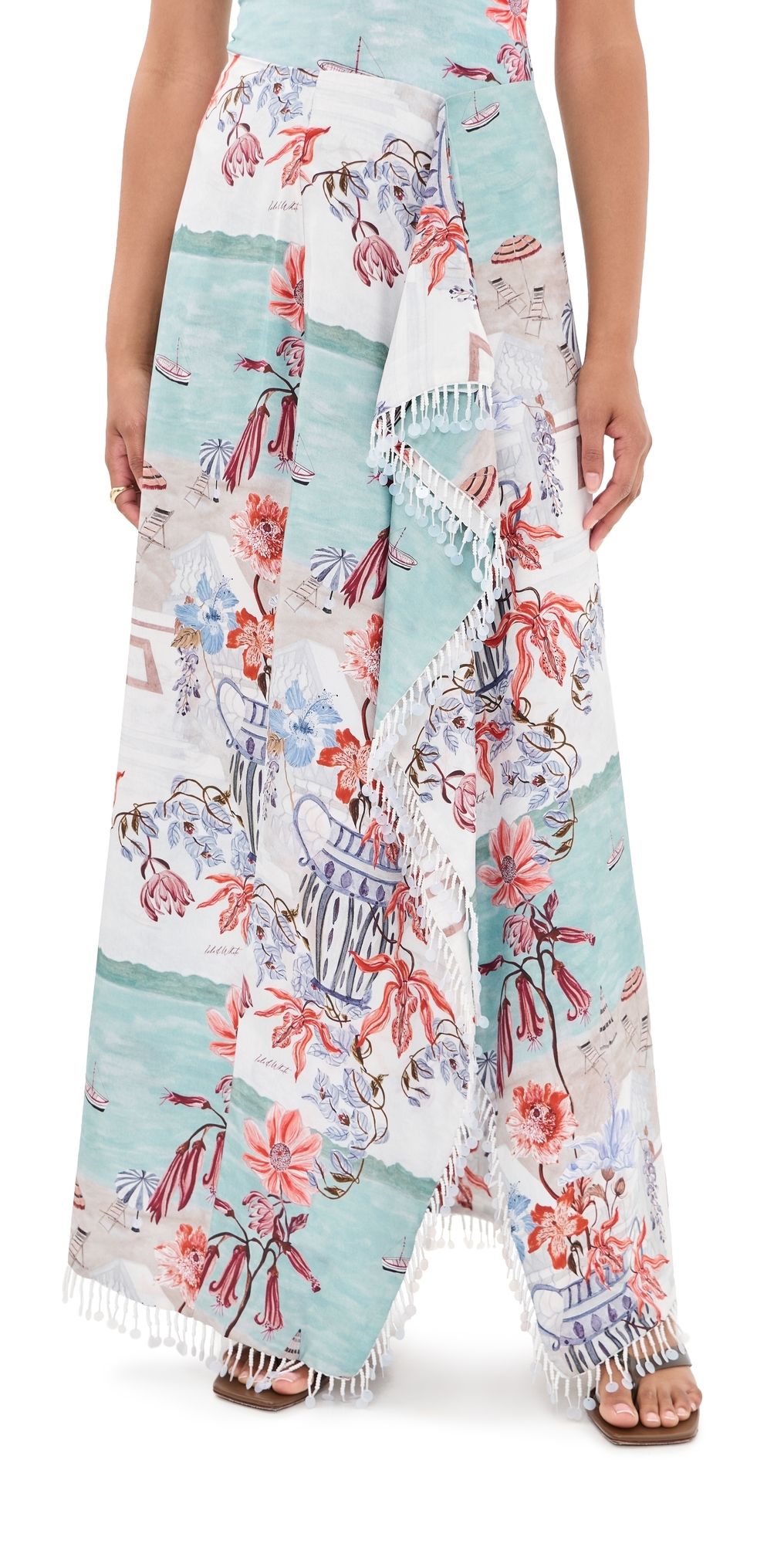 Isla & White Monroe Silk Skirt Laguna XS