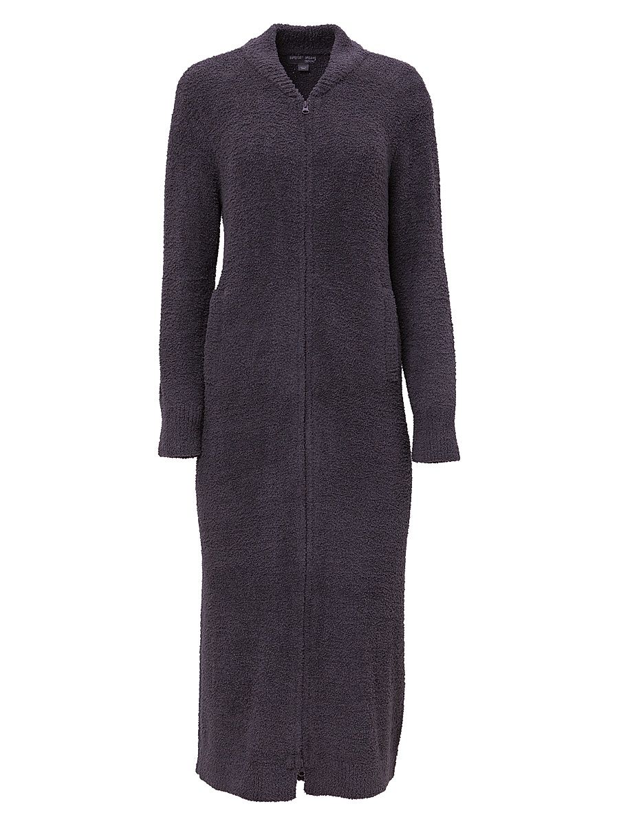 Women's Cozychic Full Zip V-Neck Lounger - Carbon - Size XXS