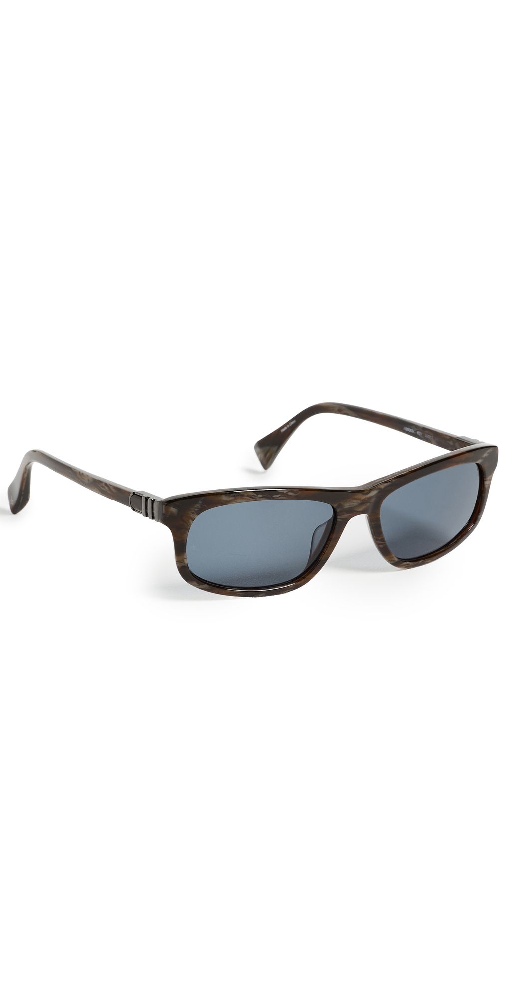 rag & bone Rectangle Sunglasses Shiny Dark Brown/Horn/Navy One Size
