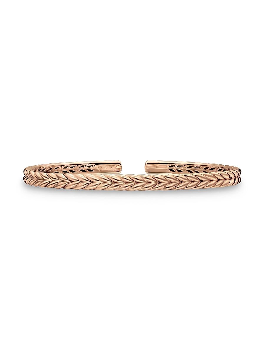 Men's Chevron Flex Bracelet in 18K Rose Gold, 5.2MM - Rose Gold - Size Medium