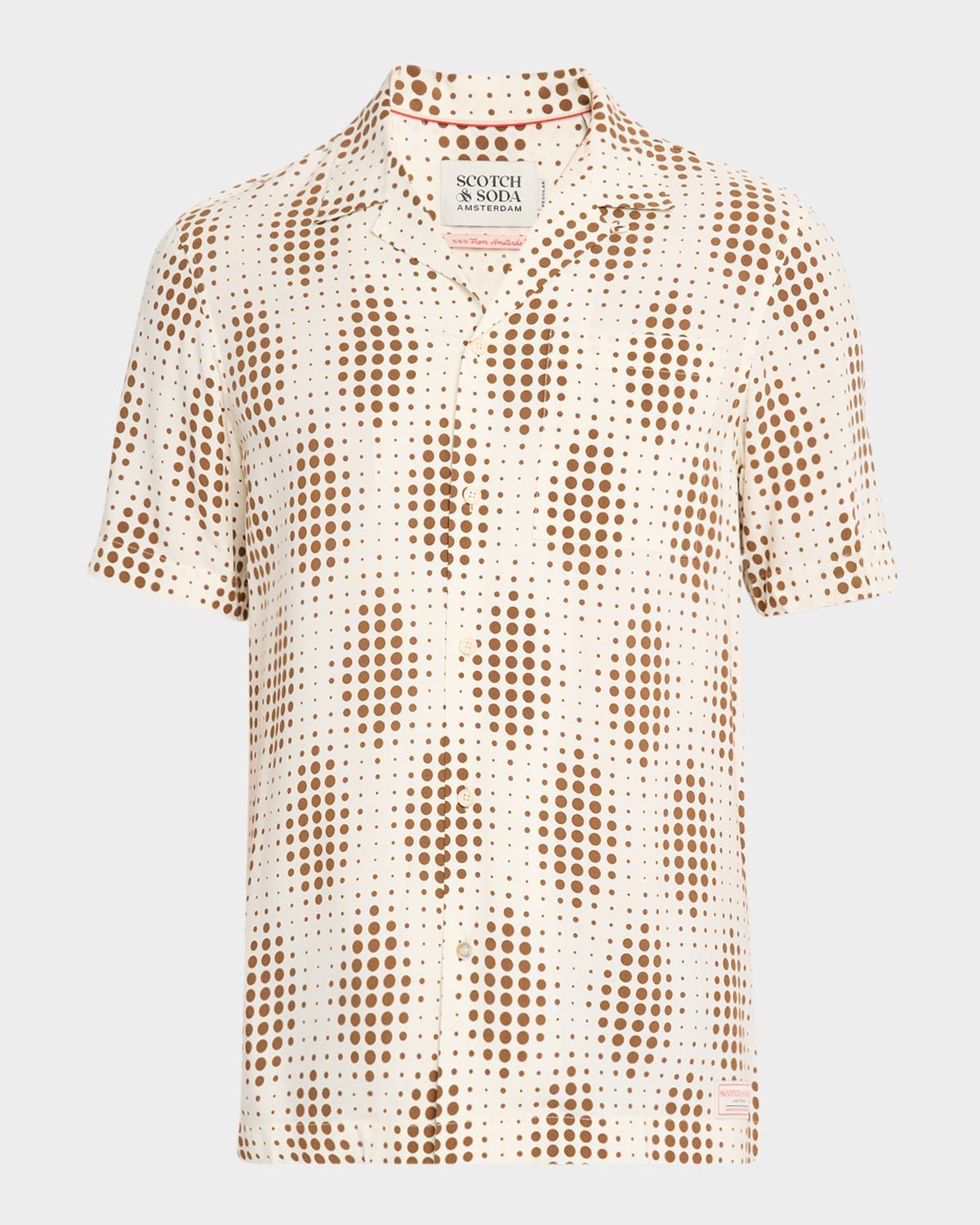 Men & apos;s Geometric Circle Camp Shirt with Pocket