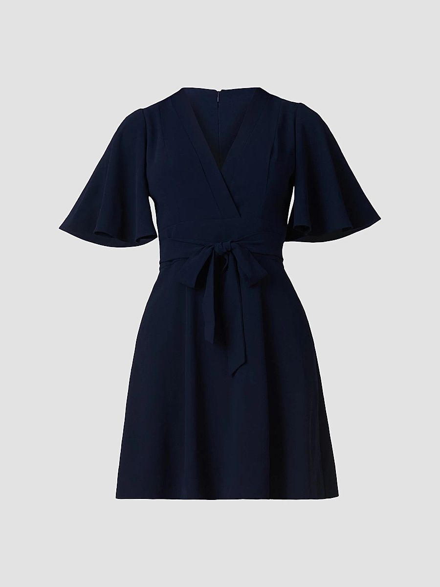 Shoshanna Women's Sophie Tie Waist Minidress - Navy - Size 14
