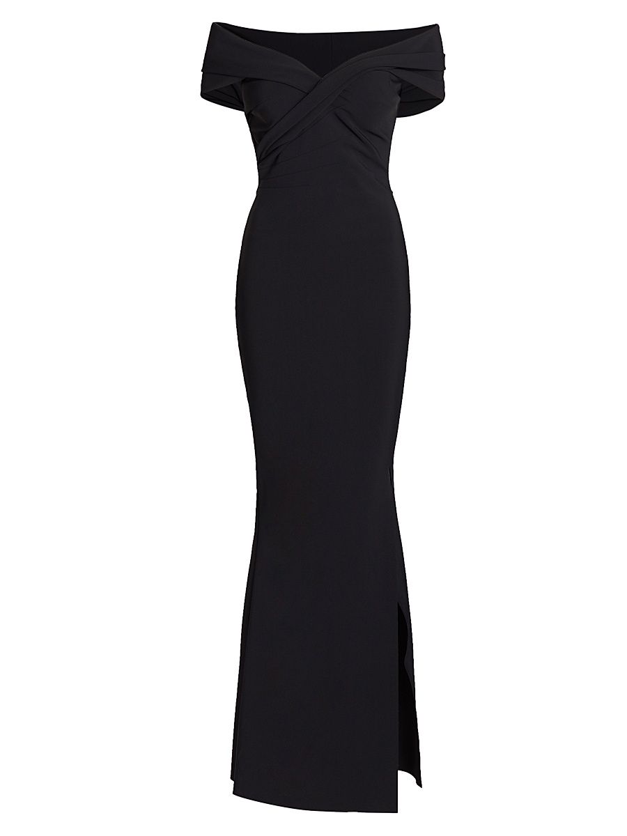 Women's Stretch Jersey Fishtail Gown - Black - Size 12