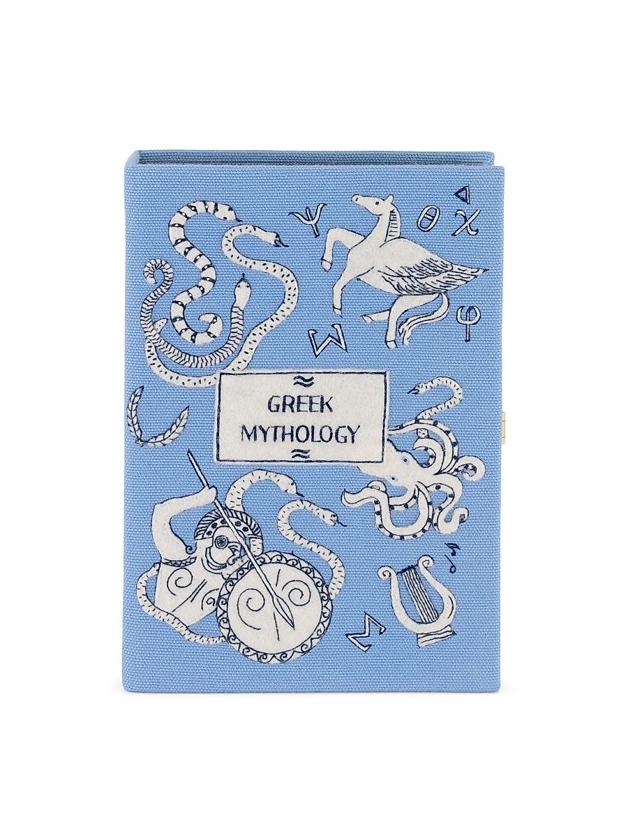 Women's Greek Mythology Embroidered Book Clutch - Hortensia