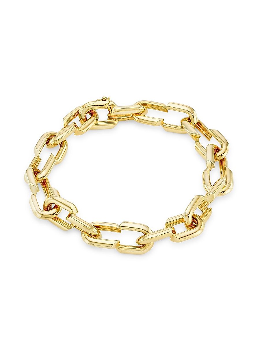 Women's Strong Hearts 18K Yellow Gold Medium Love Link Bracelet - Yellow Gold