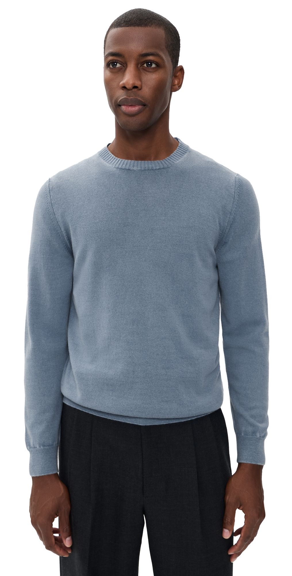Fedeli Frosted Cashmere Crewneck Sweater 62 - Blue 46