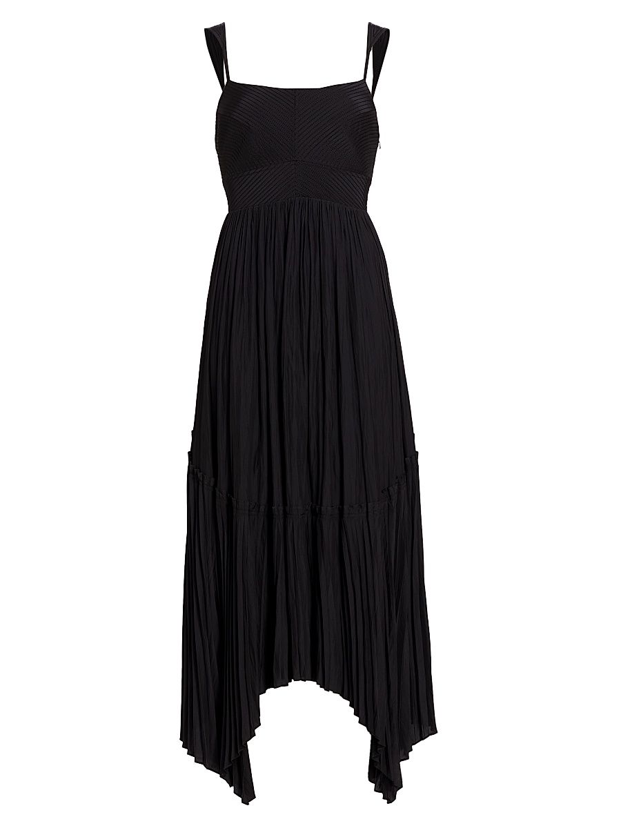 Women's August Pleated Maxi Dress - Black - Size Small