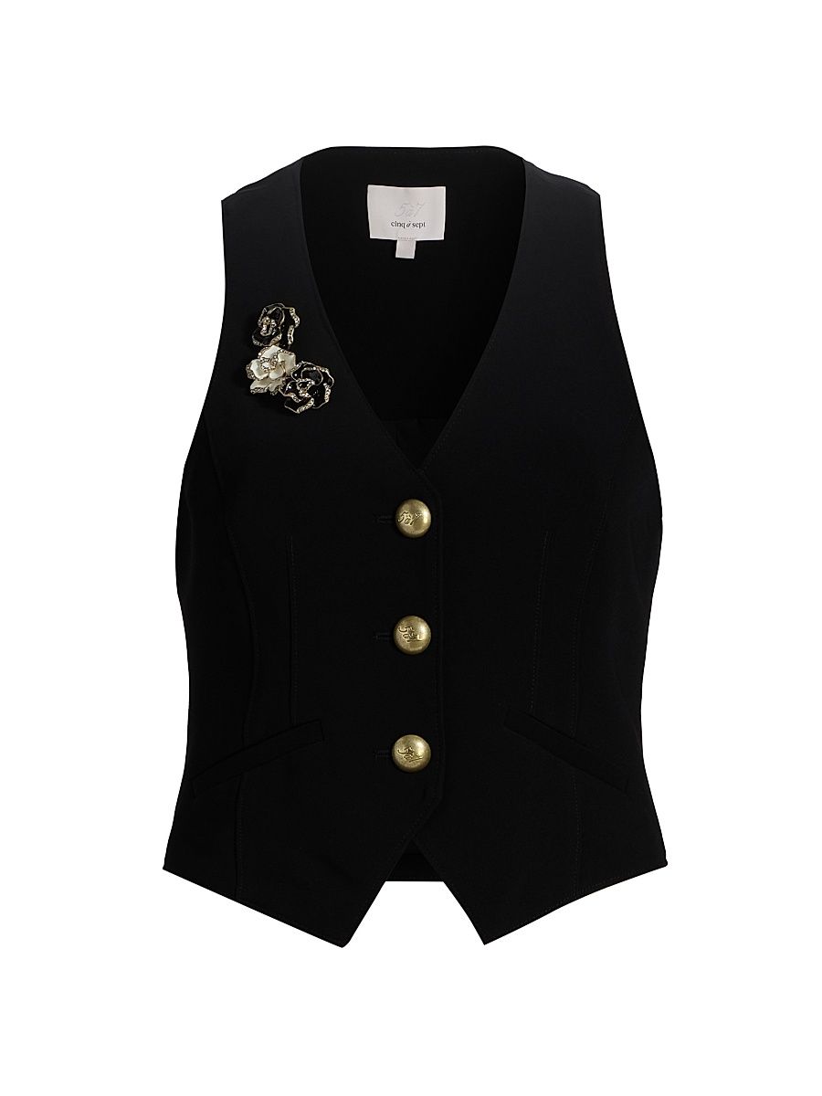 Women's Bane Crepe Vest - Black - Size XS