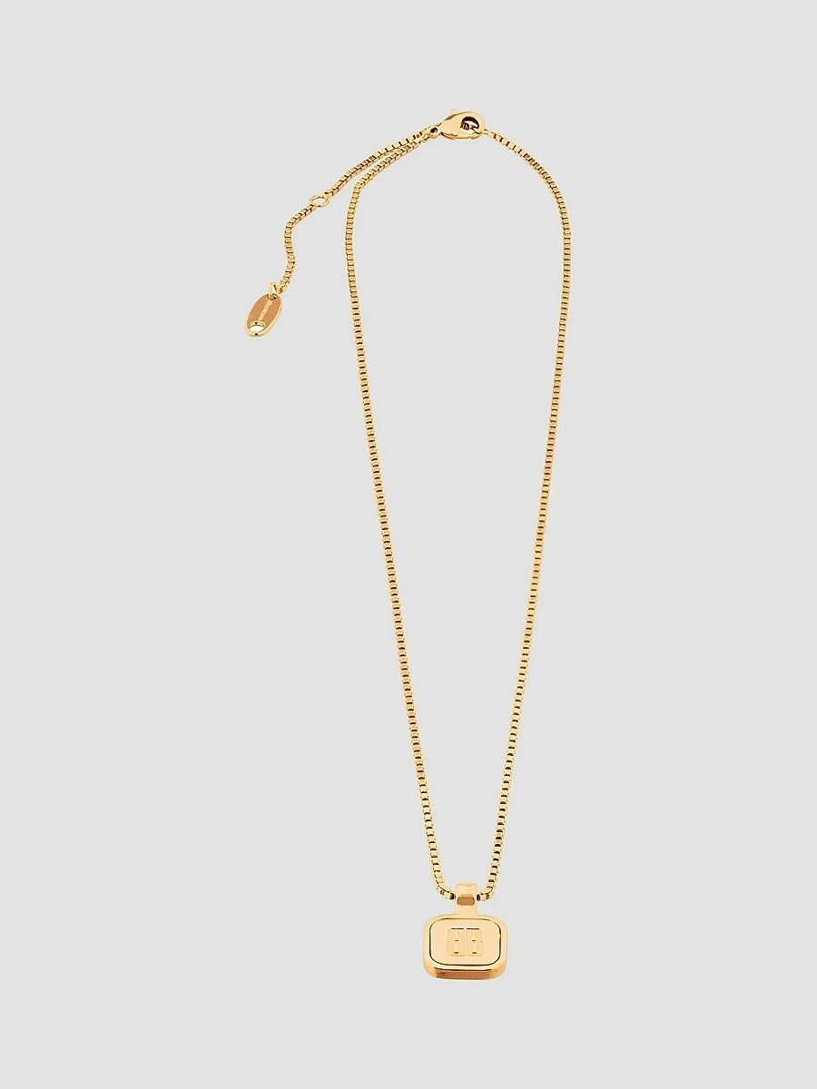 Balenciaga Unisex Nano Square Long Necklace - Gold