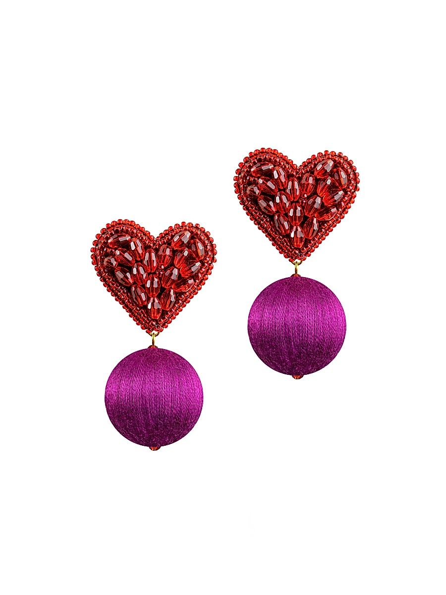 Women's Artisan Heritage Luisa 18K-Gold-Plated & Cotton Thread Earrings - Mulberry Red