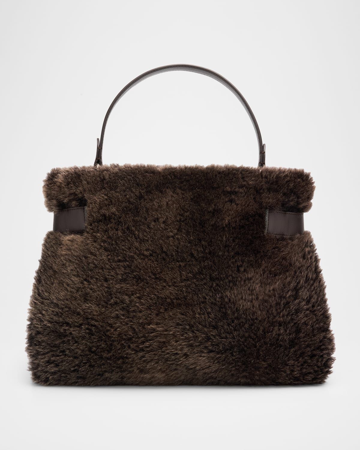 Shearling Top-Handle Bag