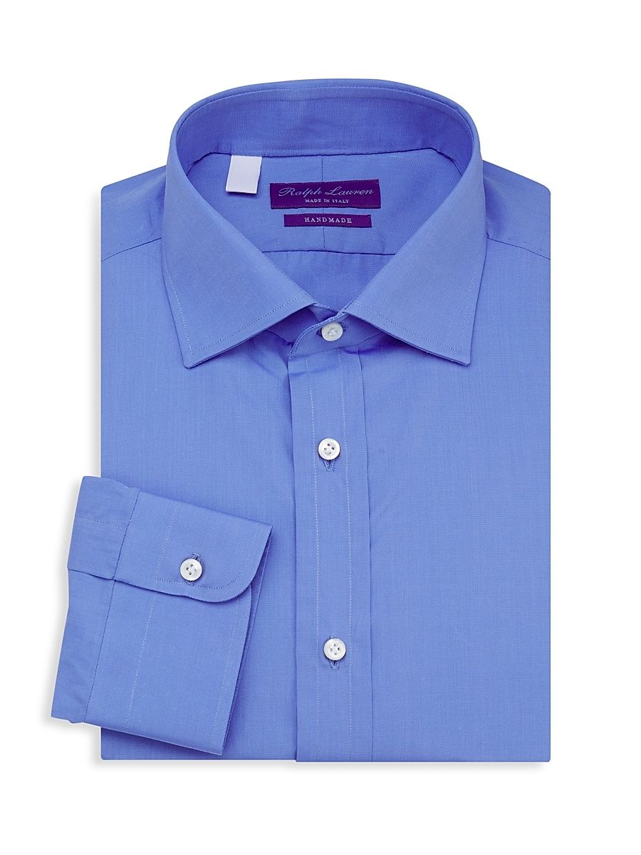 Men's Aston Cotton Shirt - Blue - Size 16.5