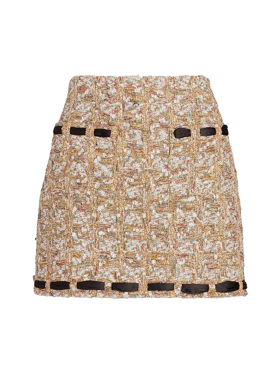 Women's Romina Tweed Miniskirt - Gold Multi - Size 12
