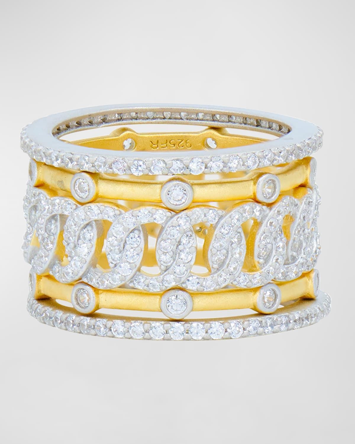 Chain of Shine 5-stack Ring