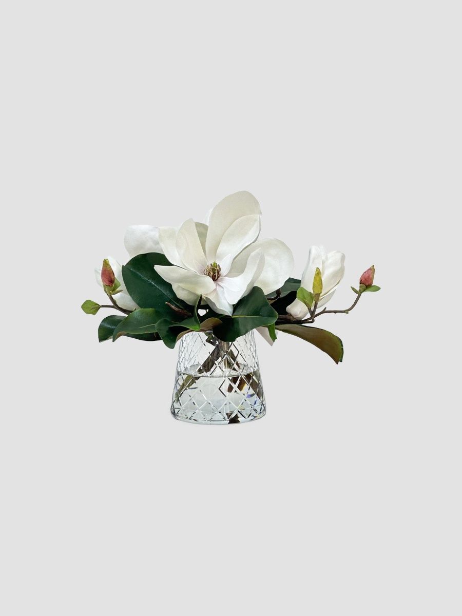 Winward Home Newness Artificial Tree Magnolia Floral Arrangement - White