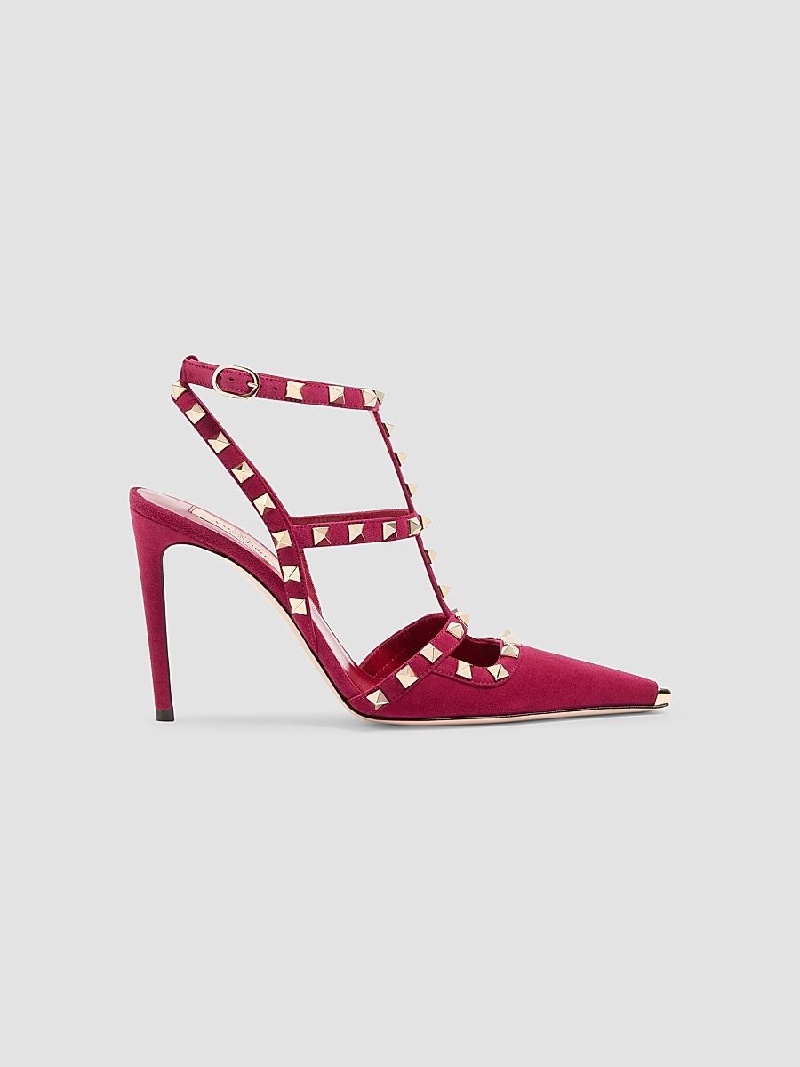 Women's Rockstud Suede 100MM Pumps - Aquamarine - Size 12