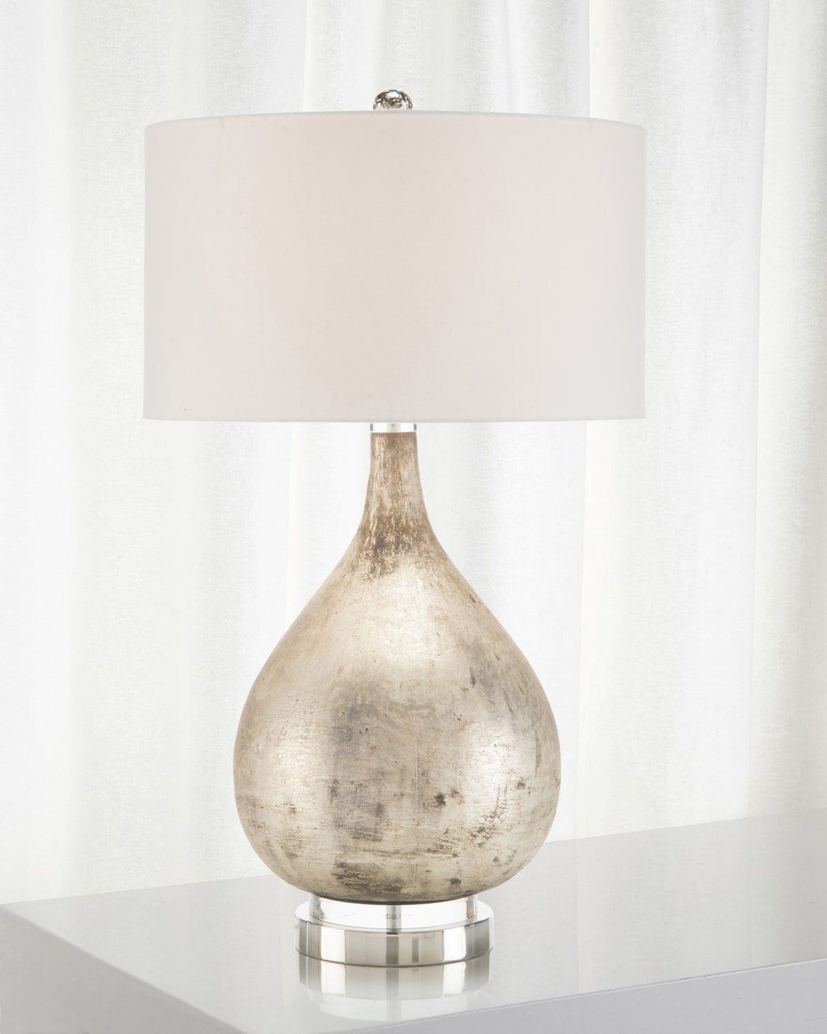 Weathered Silvertone Table Lamp
