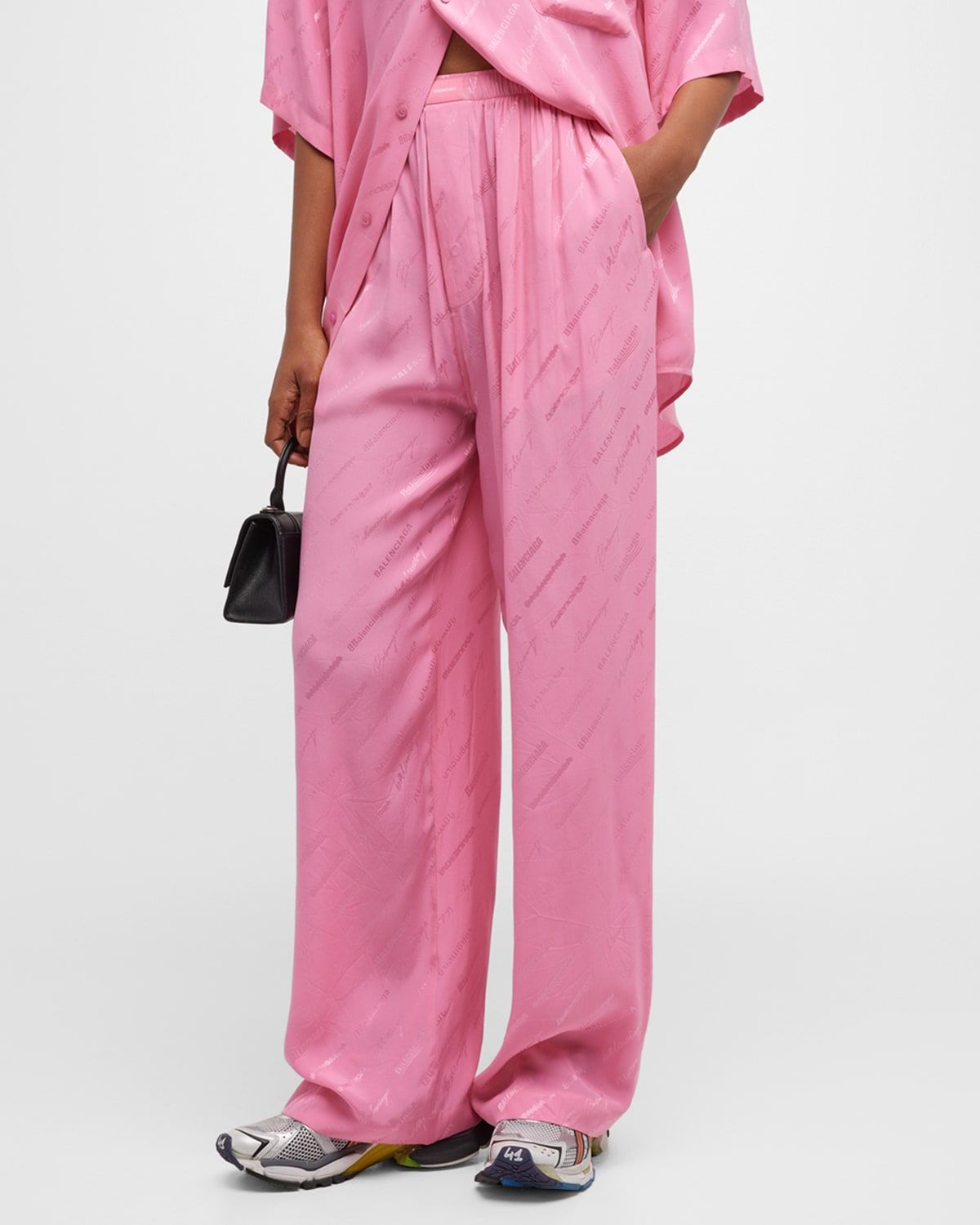 Logo Print Pajama Pants