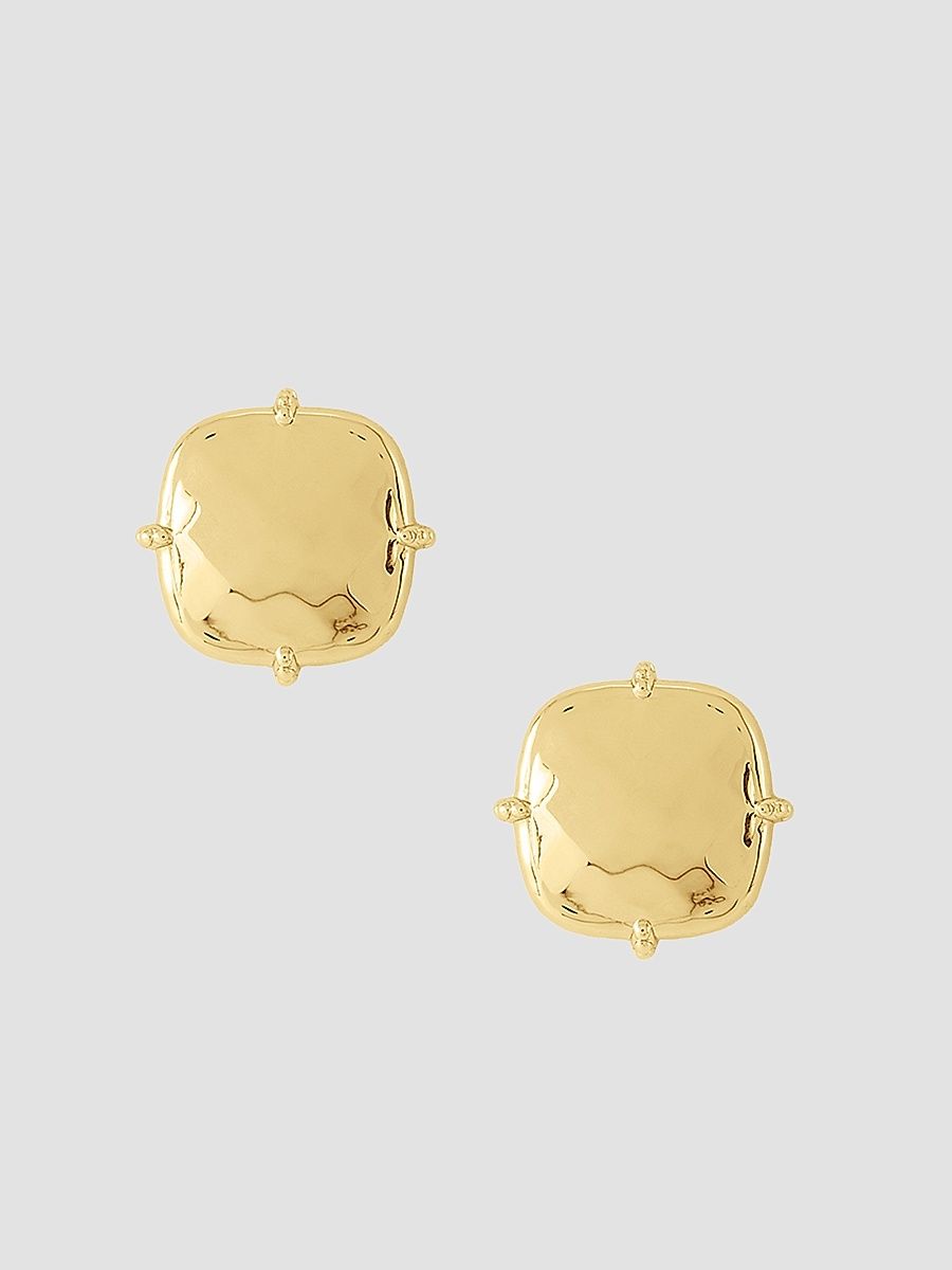 Women's Farrier 18K-Gold-Plated Cushion Stud Earrings - Gold