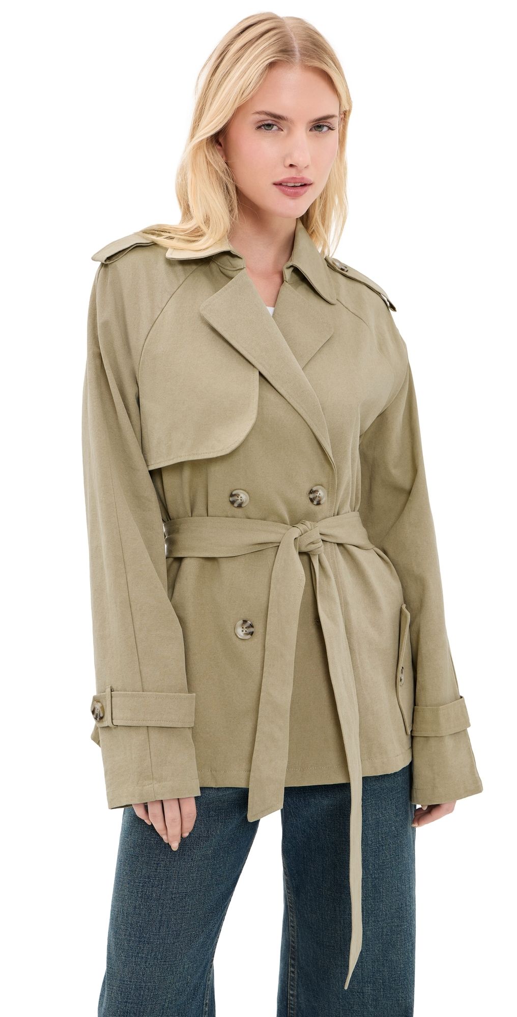 Lioness Cropped Trencherous Coat Tan XS