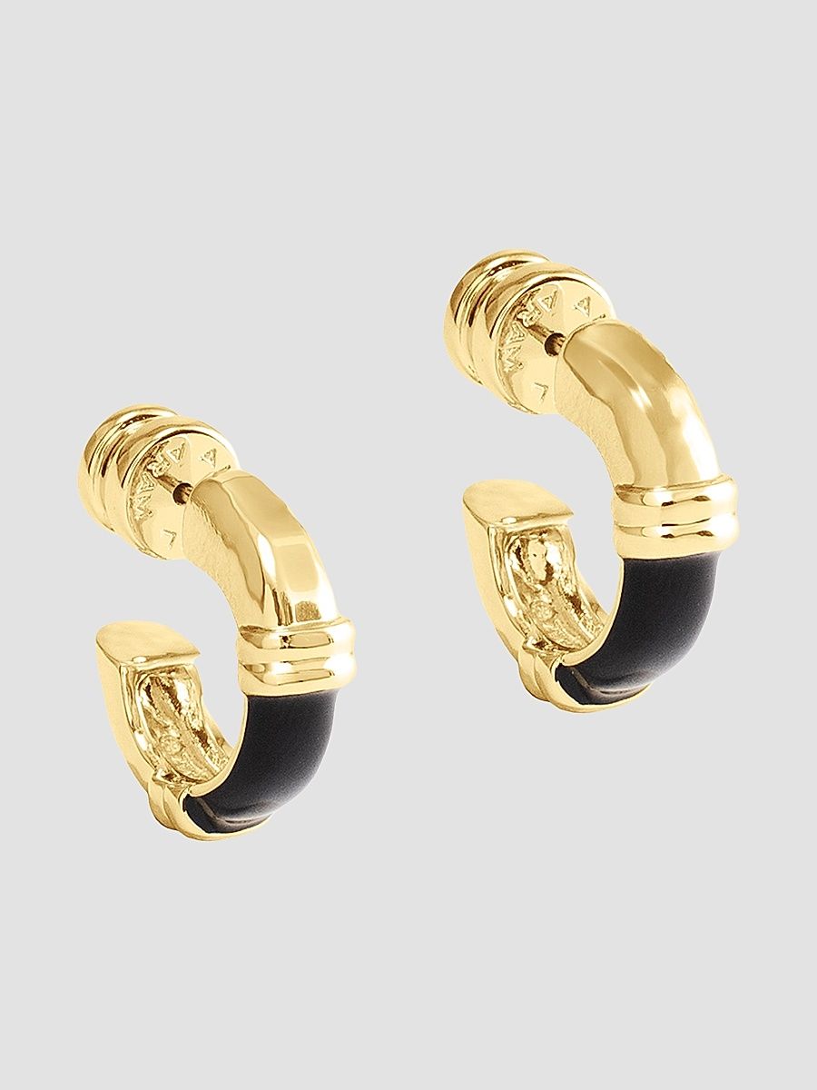 Women's Forza 18K-Gold-Plated & Black Onyx Huggie Earrings - Black Onyx