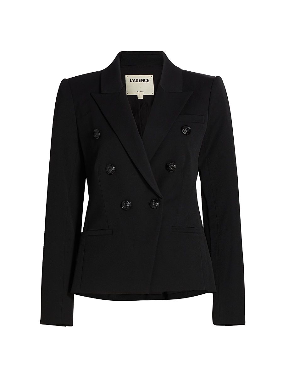 Women's Marie Double-Breasted Blazer - Black - Size 8