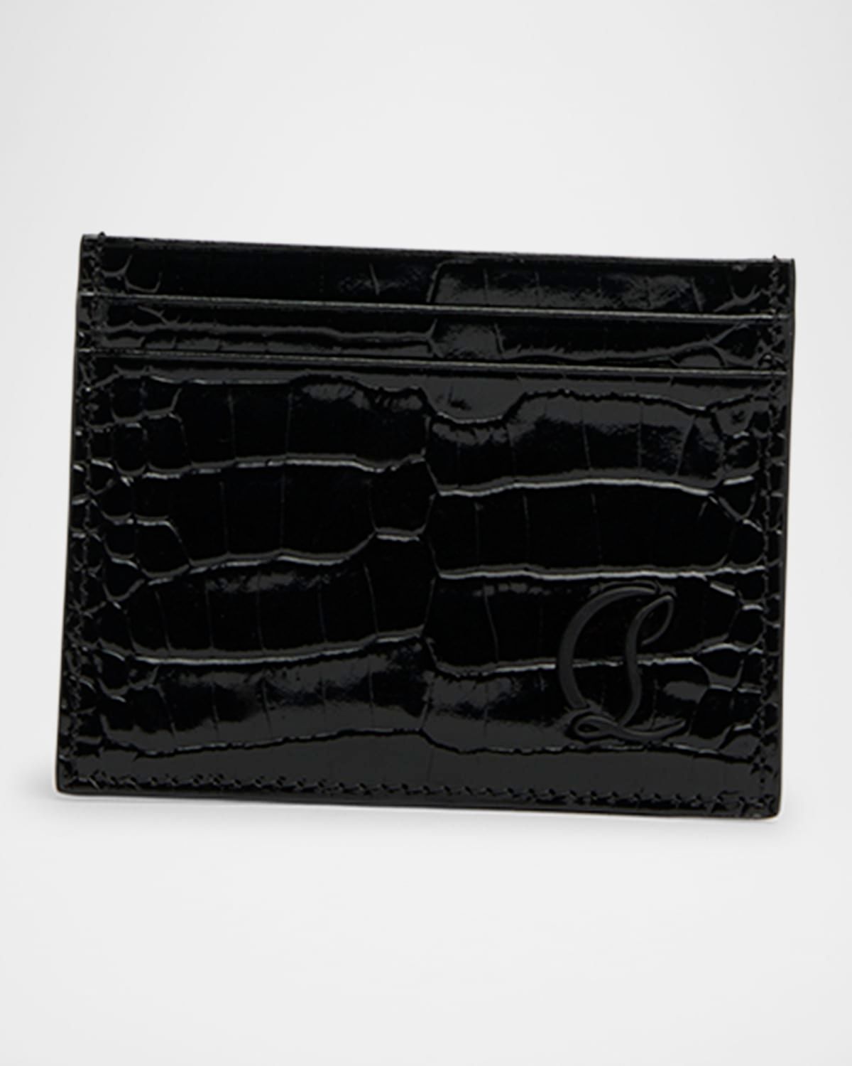 Men & apos;s Mooncrest Croc-Print Leather Card Holder