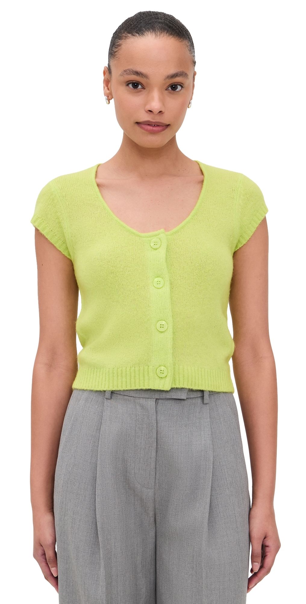 ALIGNE Chelski Alpaca Mix Knitted Top Lime 12