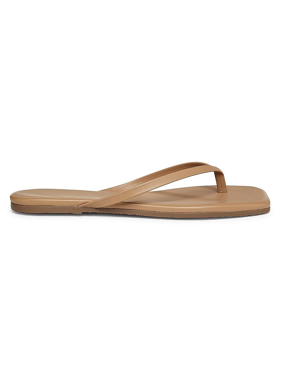 Women's Square-Toe Lily Leather Sandals - Coco Butter - Size 10