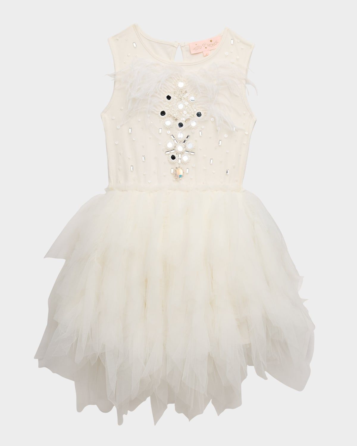 Girl & apos;s Silver Bell Embellished Tutu Dress, Size 2-11