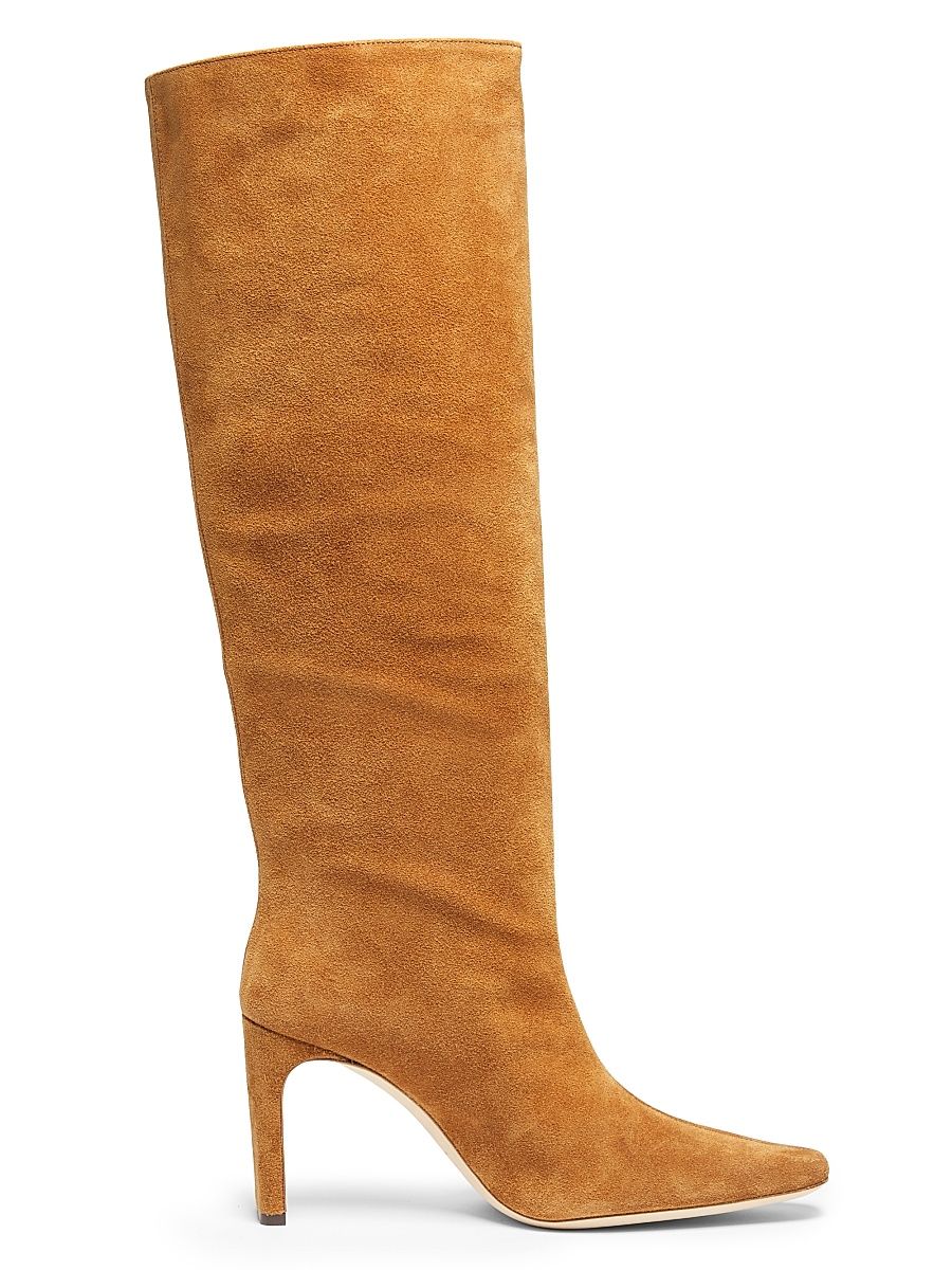 Women's Wally Suede 90MM Heeled Boots - Tan - Size 12