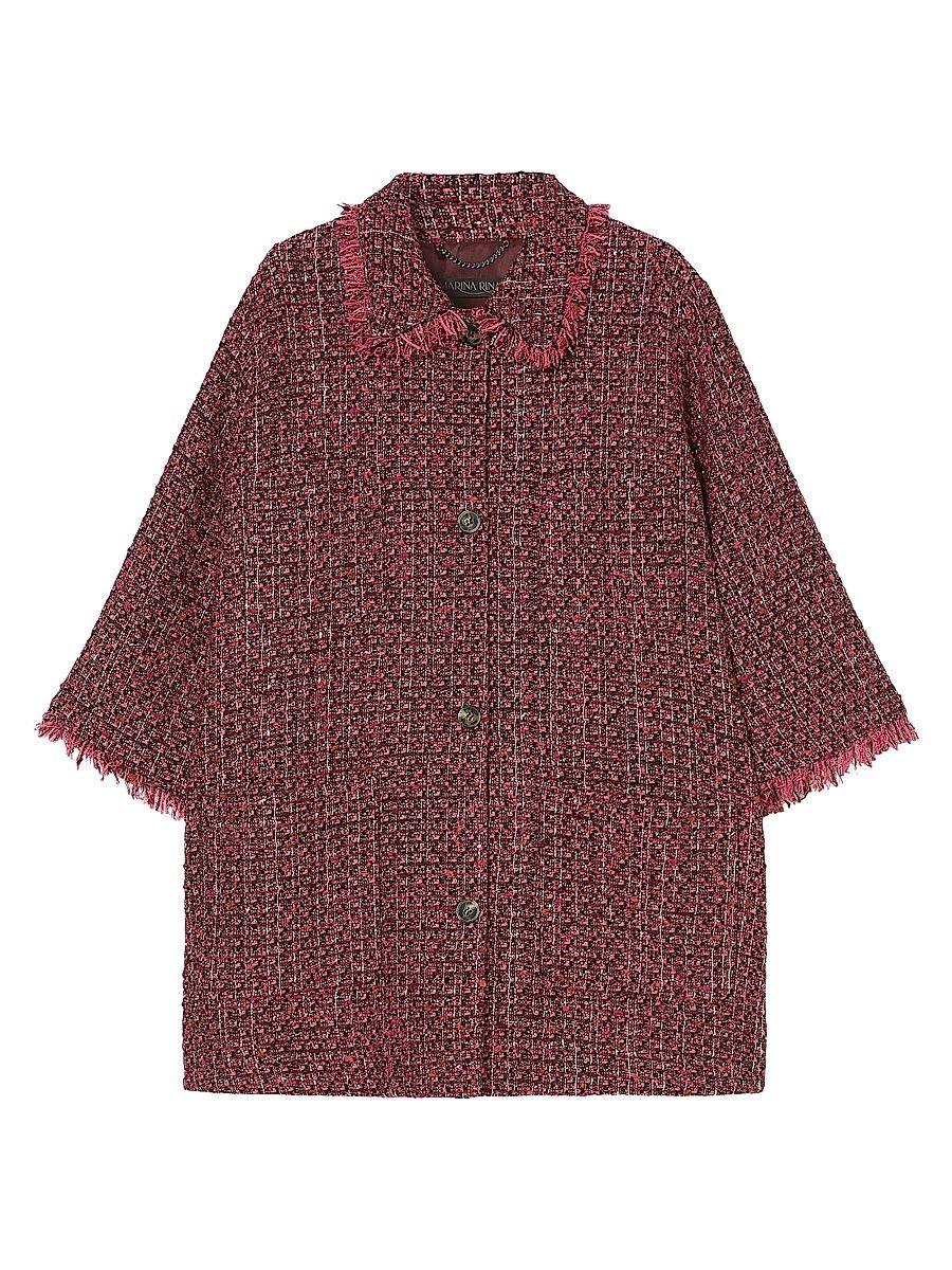 Women's Knit Fabric Jacket - Cherry Knitted Jacquard - Size 22