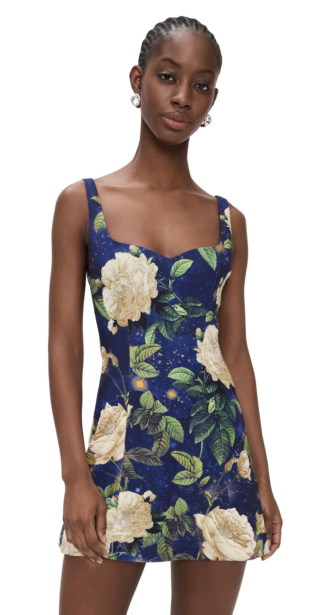 ALICE + OLIVIA Eve Sweetheart Embellished Mini Dress Twilight Eden 0