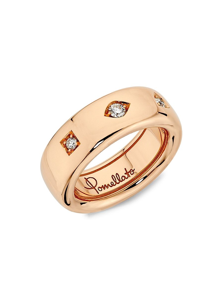 Women's Iconica 18K Rose Gold & 0.10 TCW Diamond Wide Ring - Rose Gold - Size 6.75