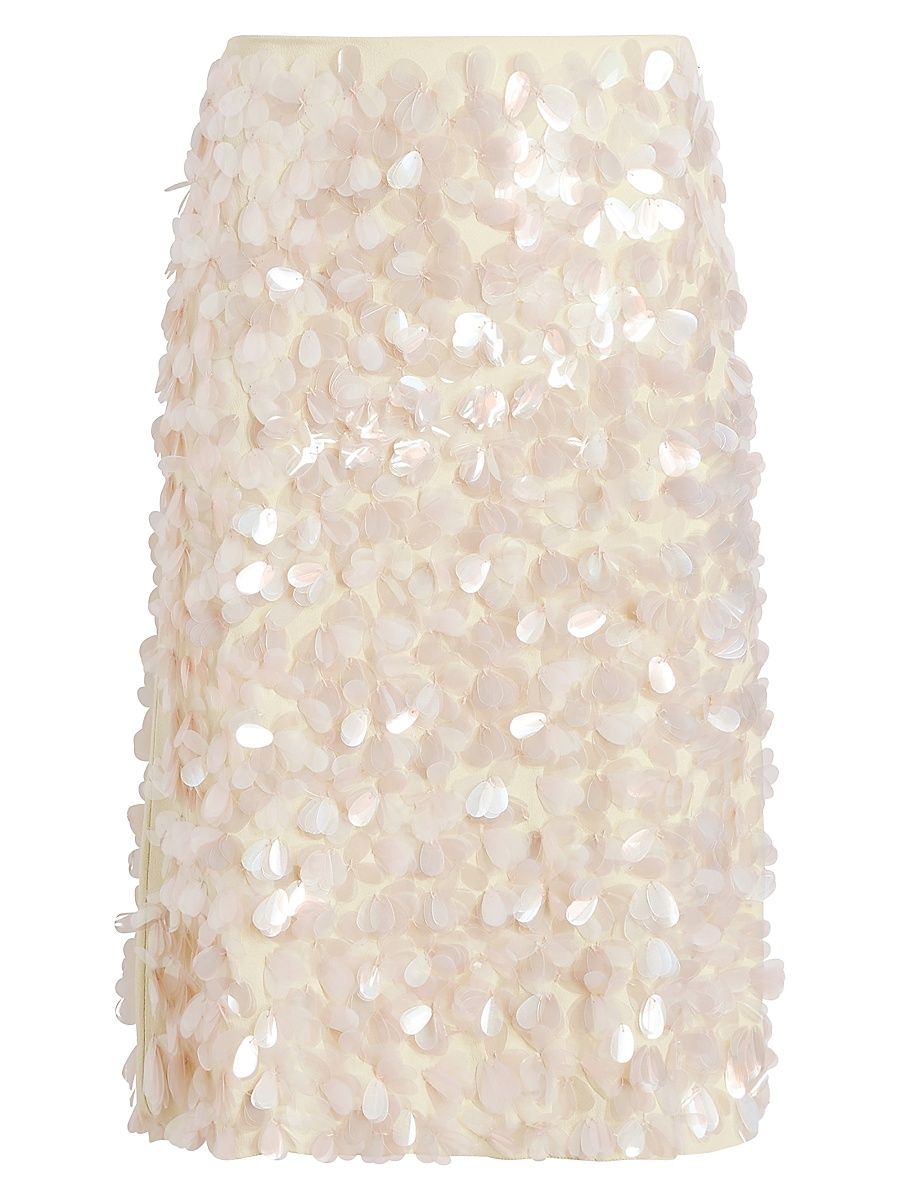 Women's Paillette Tubino Skirt - Ivory - Size 10