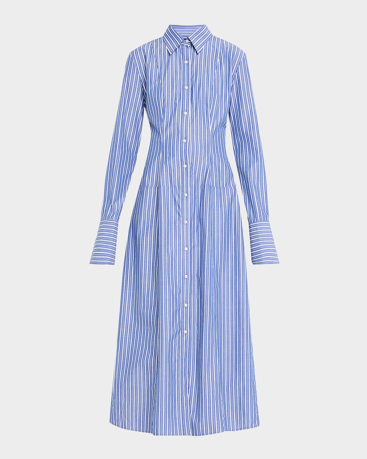 Sammy Striped Collared Midi Shirtdress