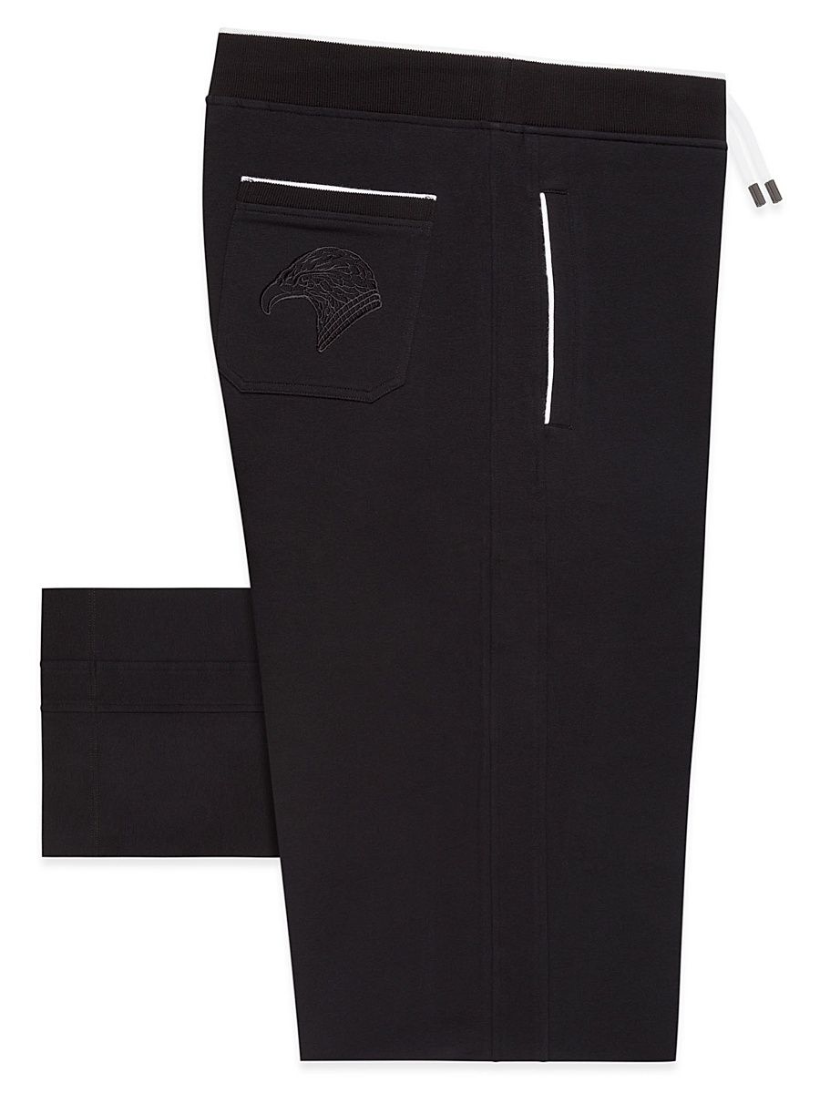 Men's Cotton Jogging Trousers Signature Eagle - Black - Size 44