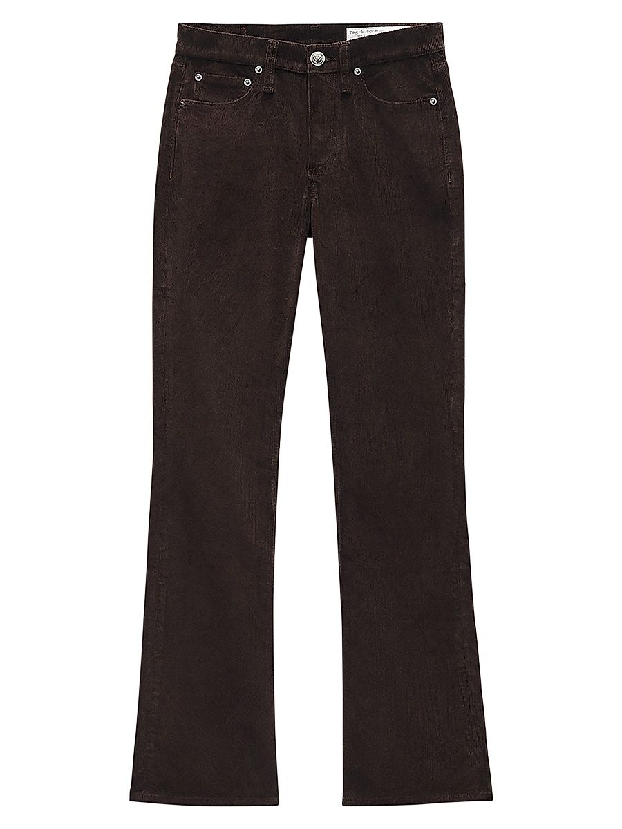 Women's Peyton Corduroy Flared Pants - Dark Brown - Size 32