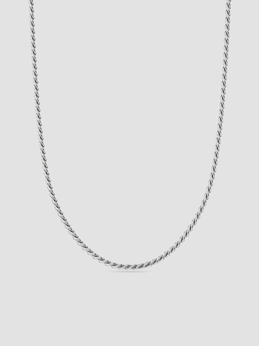 David Yurman Men's Sculpted Cable Chain Necklace in Sterling Silver, 2.7MM - Silver - Size 22