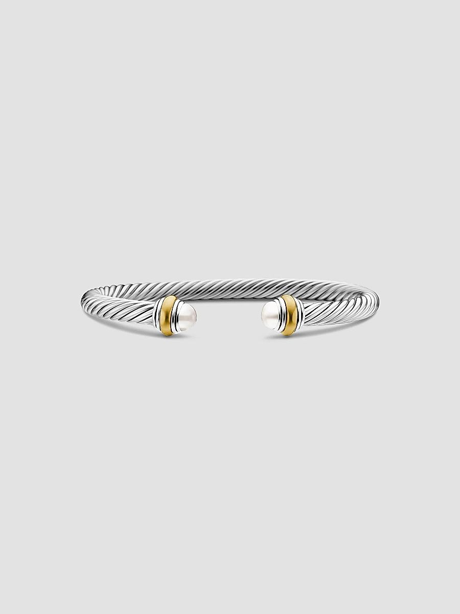 David Yurman Women's Cable Classics Color Bracelet with 14K Yellow Gold - Pearl - Size XS