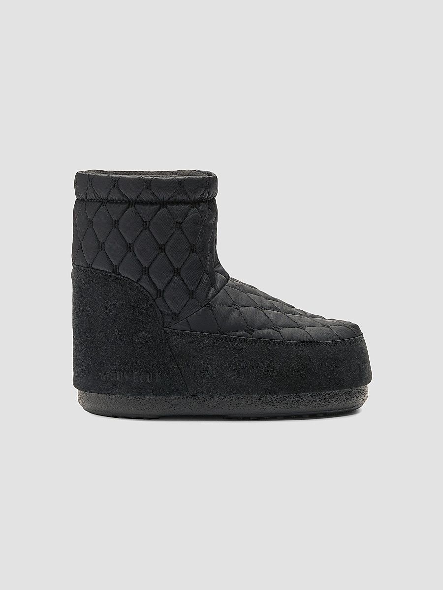 Men's Unisex Moon Boot Quilted Snow Boots - Black - Size 9