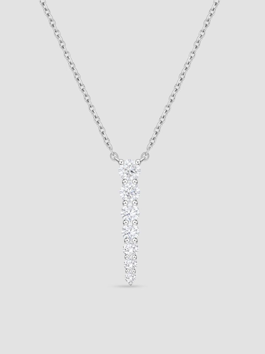 Women's Identity 18K White Gold & 0.43-0.50 TCW Diamond Linear Pendant Necklace - White Gold