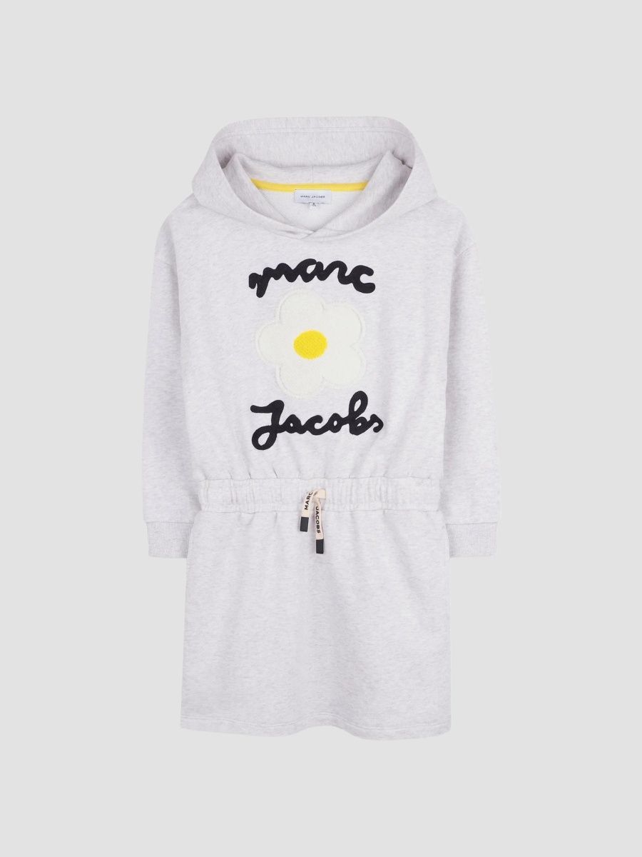 Marc Jacobs Girl's Little Girl's & Girl's Logo Hooded Sweatshirt Dress - Light Heather Grey - Size 2